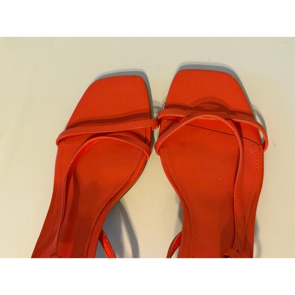 Marc Fisher Schutz Heloise Sandal Kitten Heels Womens Sz 9.5 Orange Y2K Resort - Picture 8 of 12